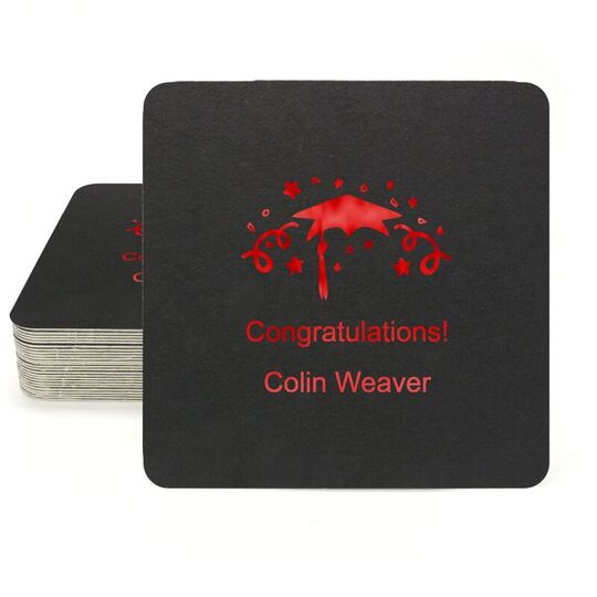 Grad Party Square Coasters