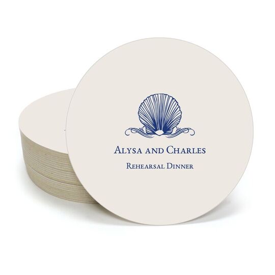 Graceful Seashell Round Coasters