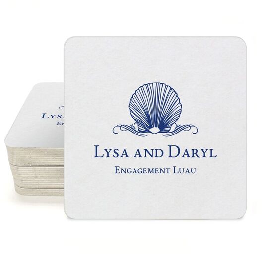Graceful Seashell Square Coasters