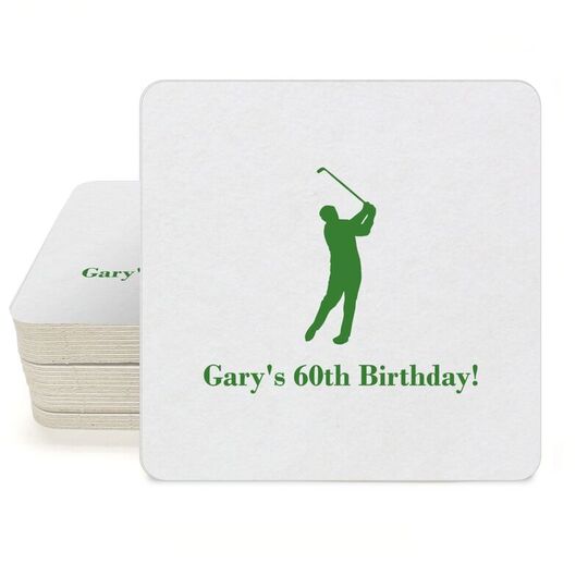 Golf Day Square Coasters
