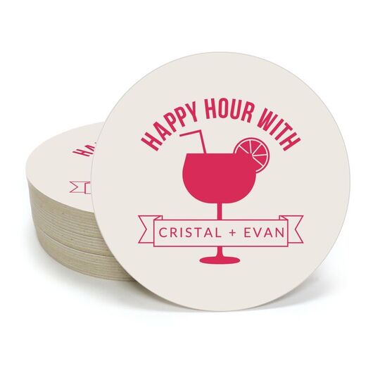 Happy Hour Margarita Round Coasters