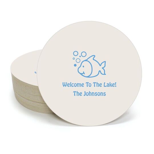 Happy Little Fish Round Coasters