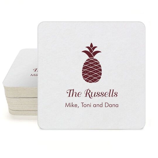 Hawaiian Pineapple Square Coasters