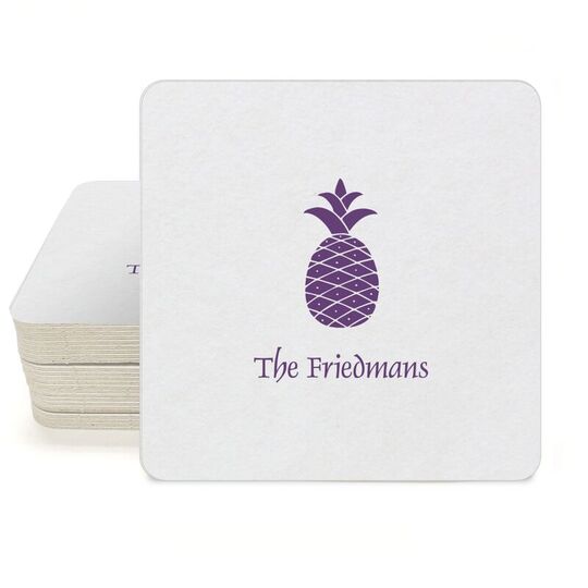 Hawaiian Pineapple Square Coasters