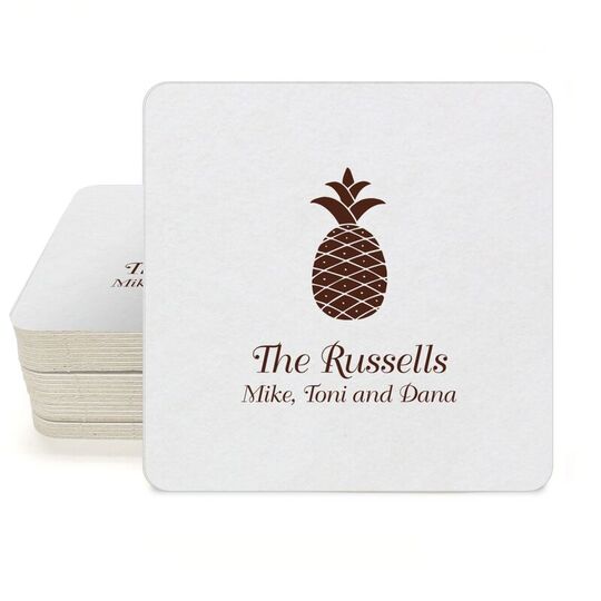 Hawaiian Pineapple Square Coasters