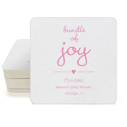 Heart Bundle of Joy Square Coasters