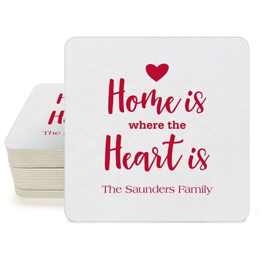 Home Is Where The Heart Is Square Coasters