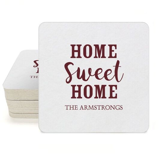 Home Sweet Home Square Coasters