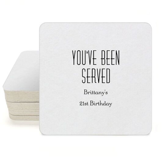 You've Been Served Square Coasters