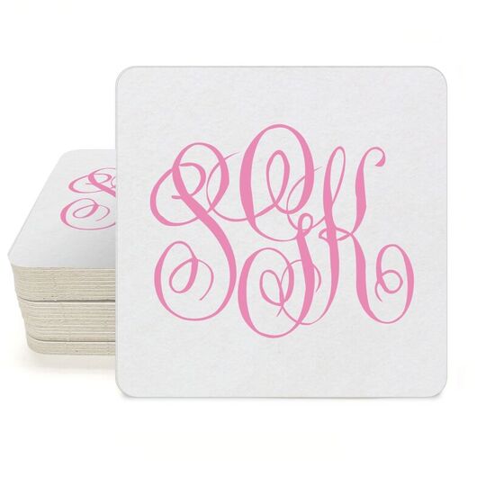 Interlocking Script Monogram Square Coasters