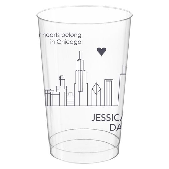 We Love Chicago Clear Plastic Cups