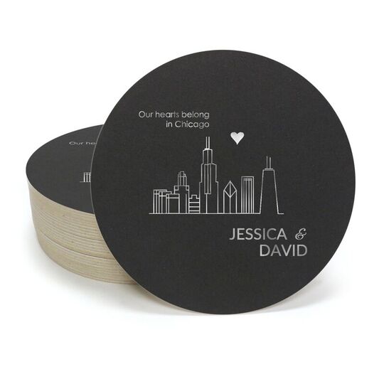 We Love Chicago Round Coasters