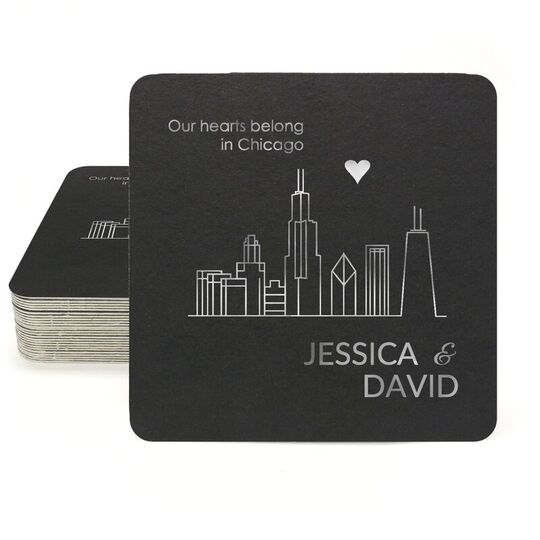 We Love Chicago Square Coasters