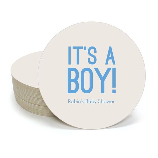 It's A Boy Round Coasters