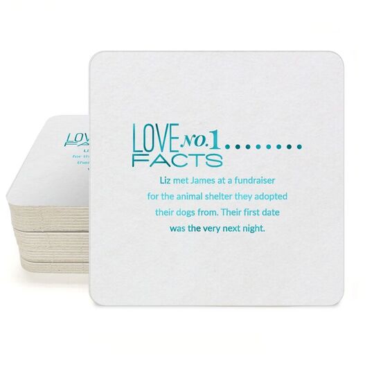 Just the Love Facts Square Coasters