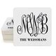 Large Script Monogram with Text Square Coasters Image 2 of 3