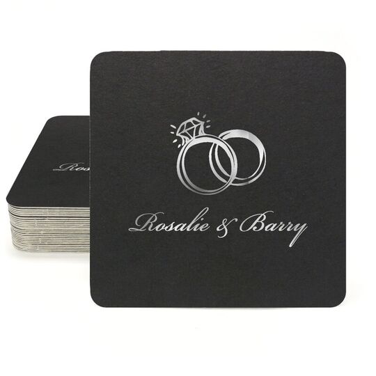 Wedding Rings Square Coasters