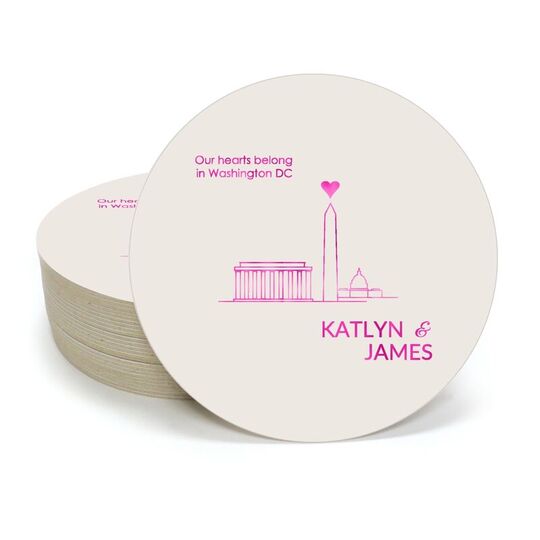 We Love Washington DC Round Coasters