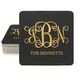 Vine Monogram with Text Square Coasters Image 1 of 3