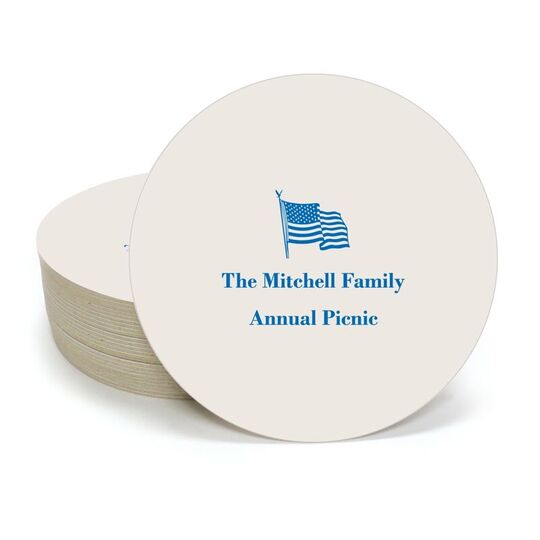 US Flag Round Coasters