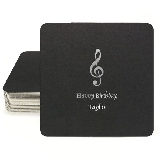 Treble Clef Square Coasters