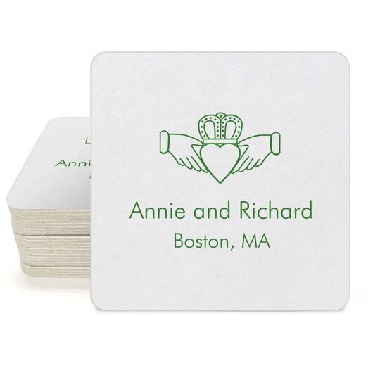Traditional Irish Claddaugh Square Coasters
