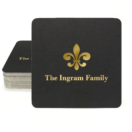 Traditional Fleur-de-Lis Square Coasters