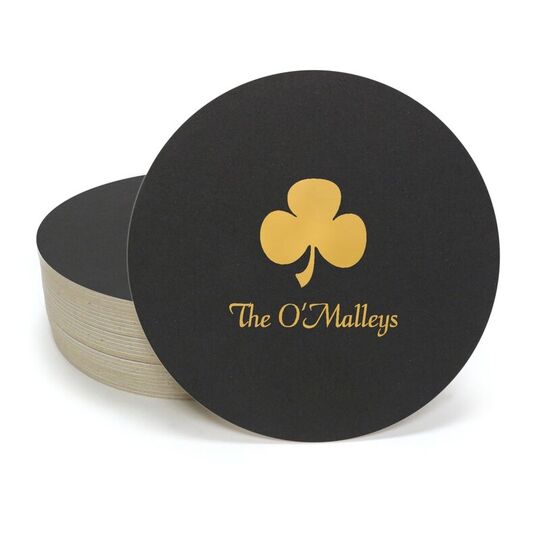 Three Leaf Shamrock Round Coasters