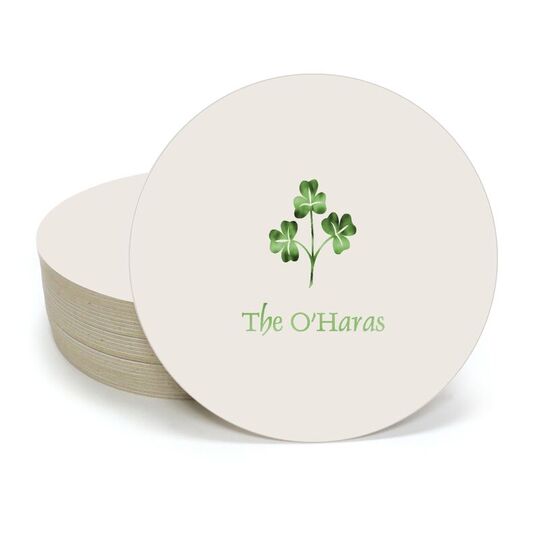 Three Clovers Round Coasters