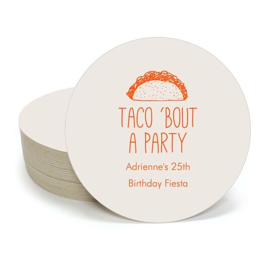 Taco Bout A Party Round Coasters