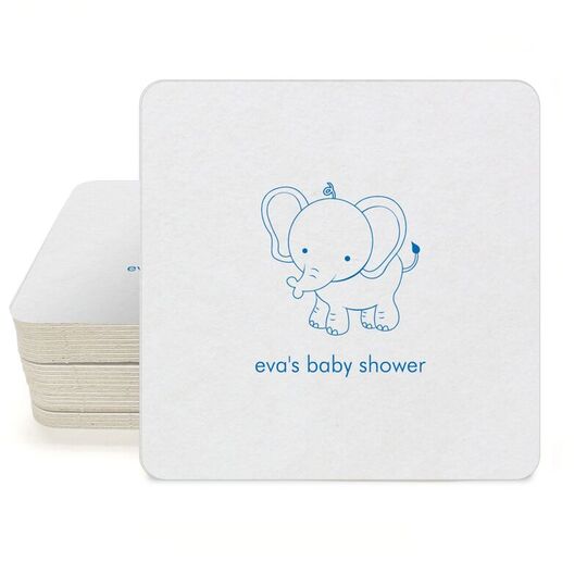 Sweet Elephant Square Coasters