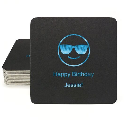 Sunglasses Emoji Square Coasters