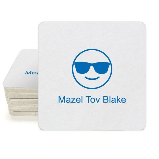 Sunglasses Emoji Square Coasters