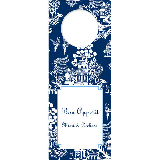 Navy Chinoiserie Wine Tags