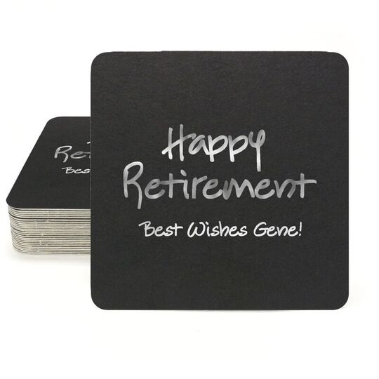 Studio Happy Retirement Square Coasters