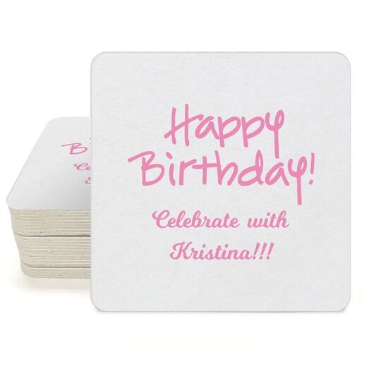 Studio Happy Birthday Square Coasters