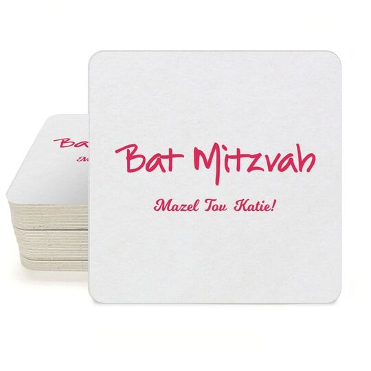 Studio Bat Mitzvah Square Coasters