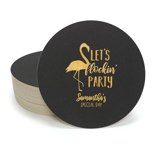 Let's Flockin' Party Round Coasters