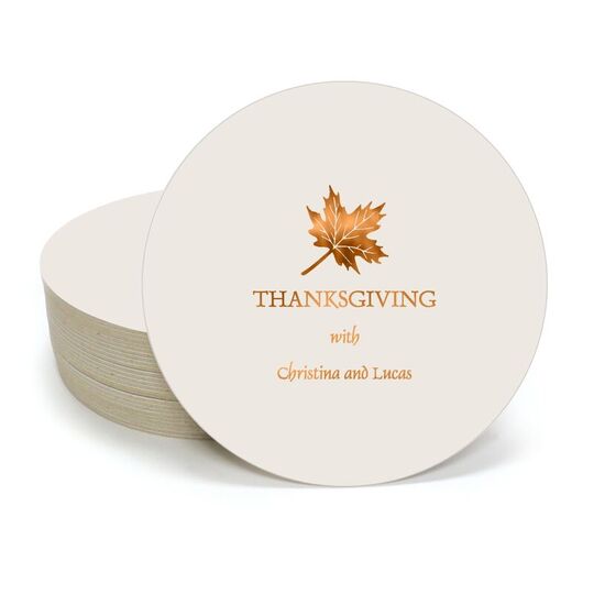 Little Autumn Leaf Round Coasters