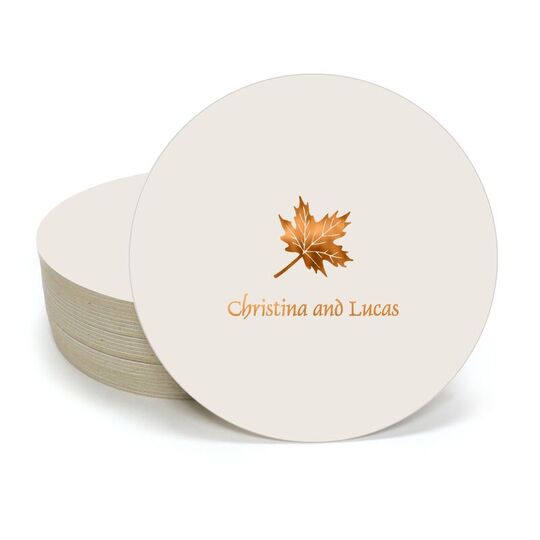 Little Autumn Leaf Round Coasters