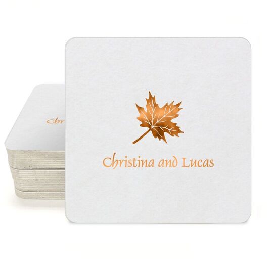 Little Autumn Leaf Square Coasters