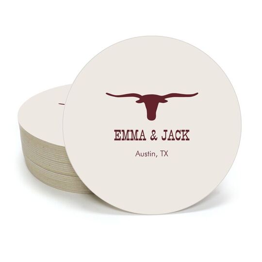 Longhorn Round Coasters