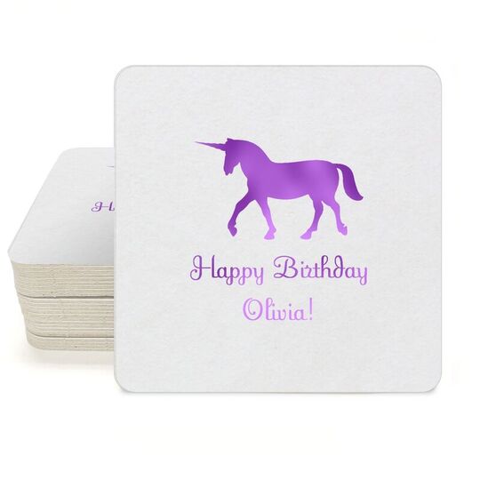 Magical Unicorn Square Coasters