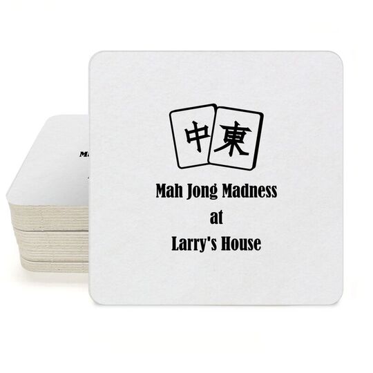 Mah Jong Tile Square Coasters