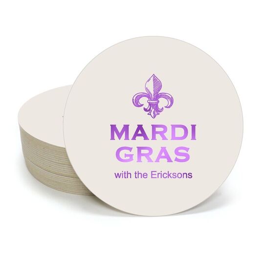 Mardi Gras Round Coasters