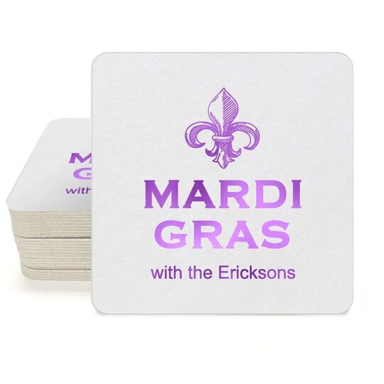 Mardi Gras Square Coasters