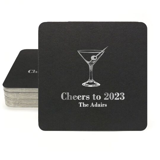 Martini Party Square Coasters