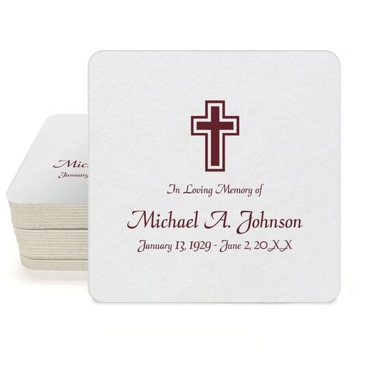 Memorial Cross Square Coasters