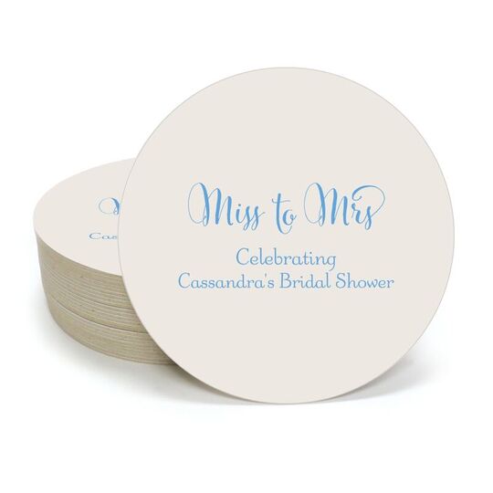 Miss To Mrs Round Coasters