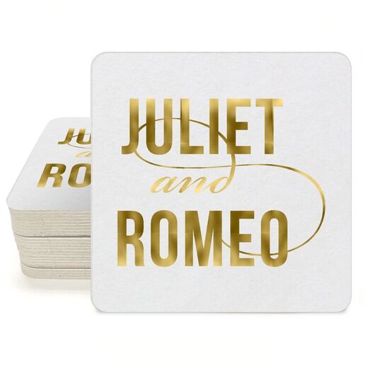 Modern Couple Square Coasters